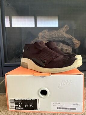 Nike Air Fear of God Moccasin Black and Cream Womens Sz 8